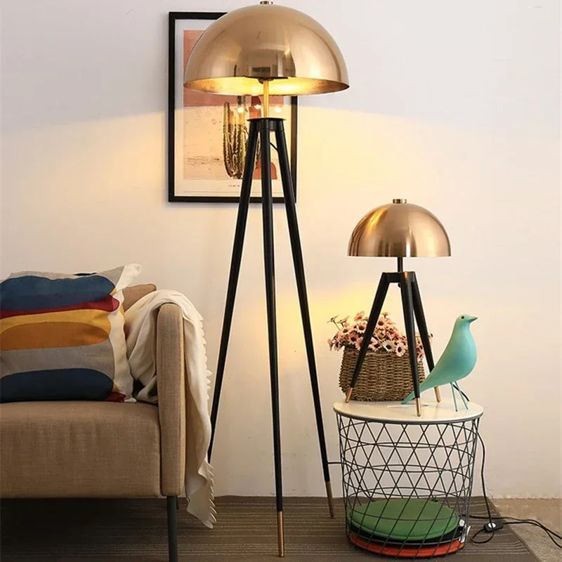 Nordic Postmodern Tripod Floor Lamp Vintage Mushroom LED Standing Light for Living Room Study Bedroom Office Home Decor Lighting
