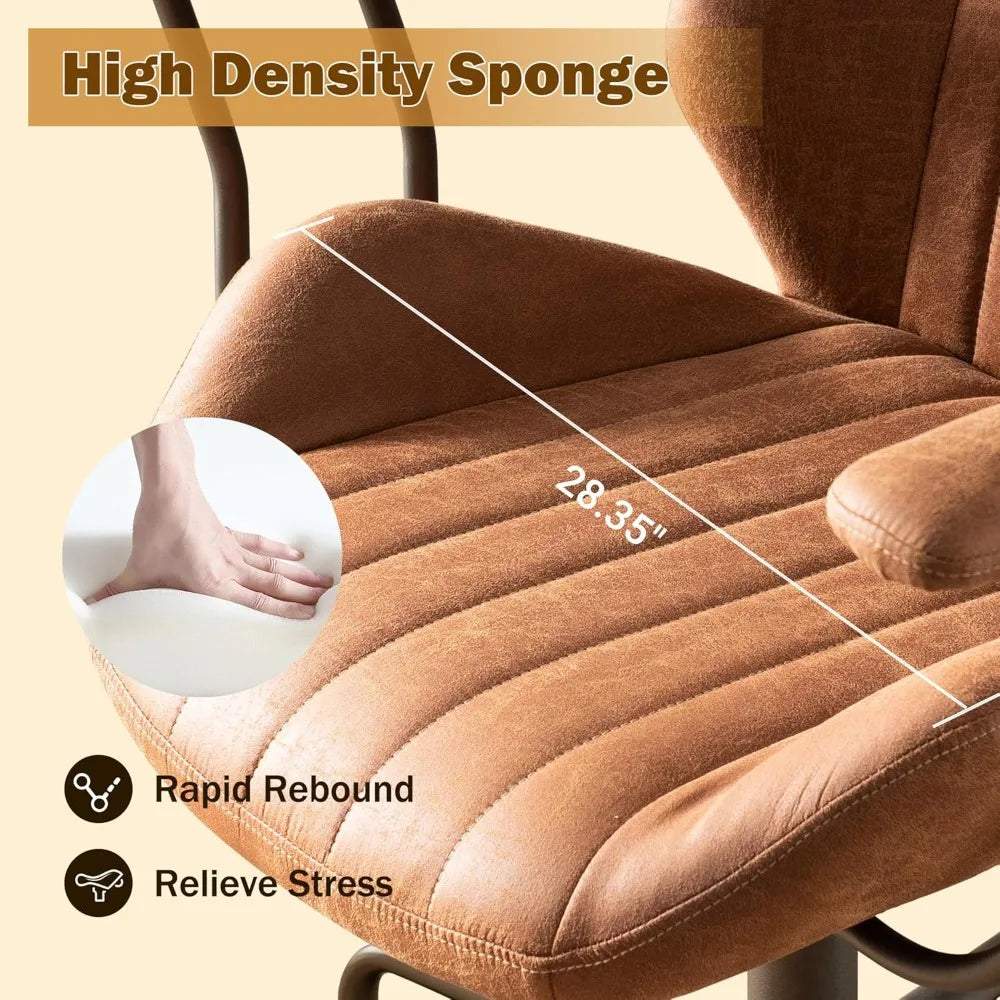 Home Office Chair,Ergonomic Computer Chair with Lumbar Support Adjustable Height,Mid-Century Modern Office Chair with Rolling