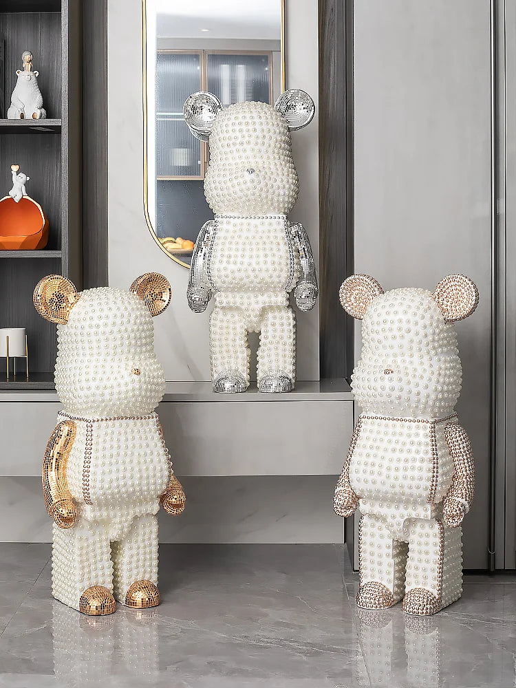 Cartoon Bear Ornament Home Decor Statues Sculptures Nordic Figure Living Room Decoration, Art Floor, Piggy Bank, Accessories