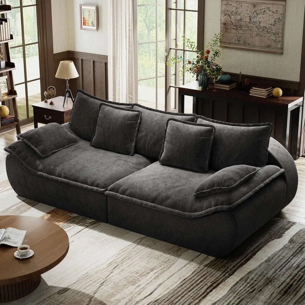 Sofa Couches 2-Seater Modular Sectional Sofa, 89''Comfy Loveseat with Throw, Deep Seat Small Sofa for Small Space
