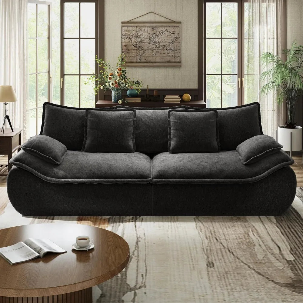 Sofa Couches 2-Seater Modular Sectional Sofa, 89''Comfy Loveseat with Throw, Deep Seat Small Sofa for Small Space