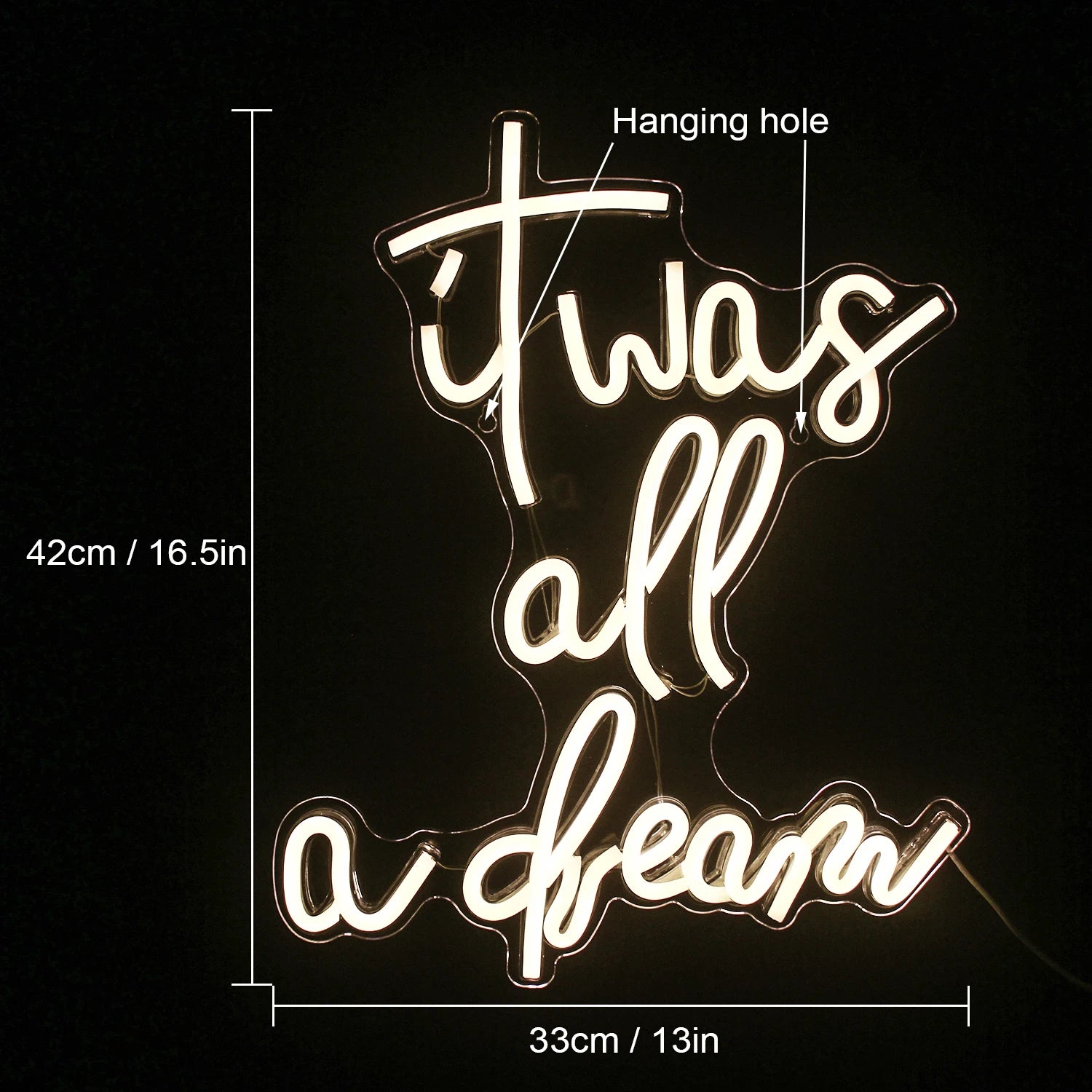 It was all a dream Neon Signs Custom LED Neon Lights Sign Club Office Hotel Pub Wall Decor 5/12V USB Bedroom Wedding Happy Neon