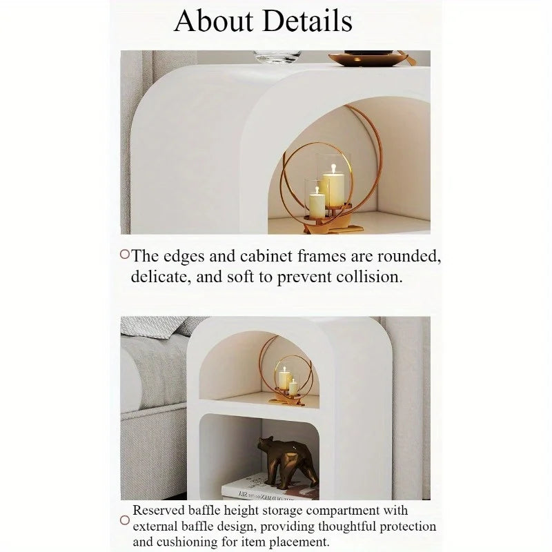 Nordic ins bedside table white decorative small side cabinet modern bedroom cave storage cabinet mini small cabinet