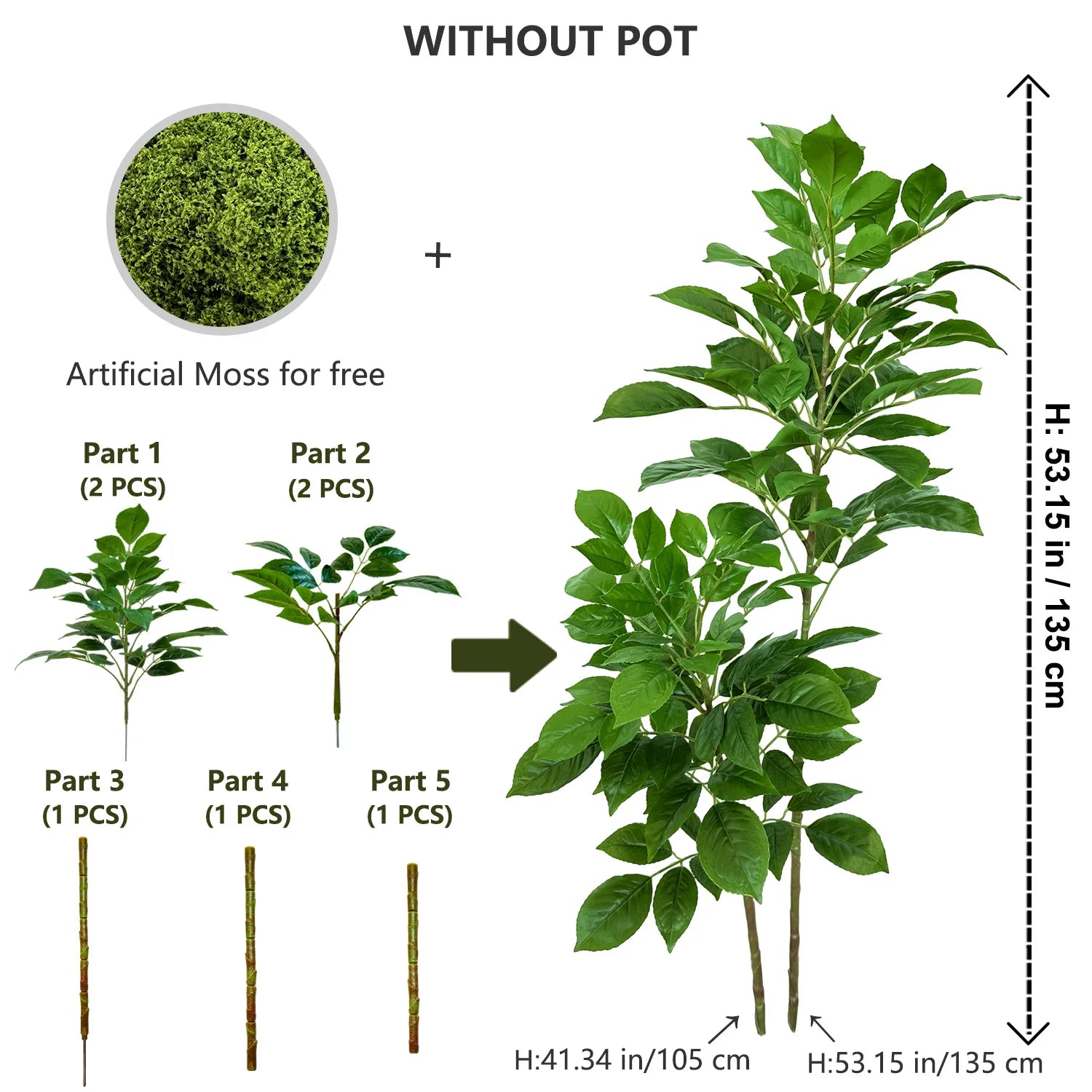 Artificial Green Tree – Realistic Touch Indoor & Outdoor Décor (105–240 cm)