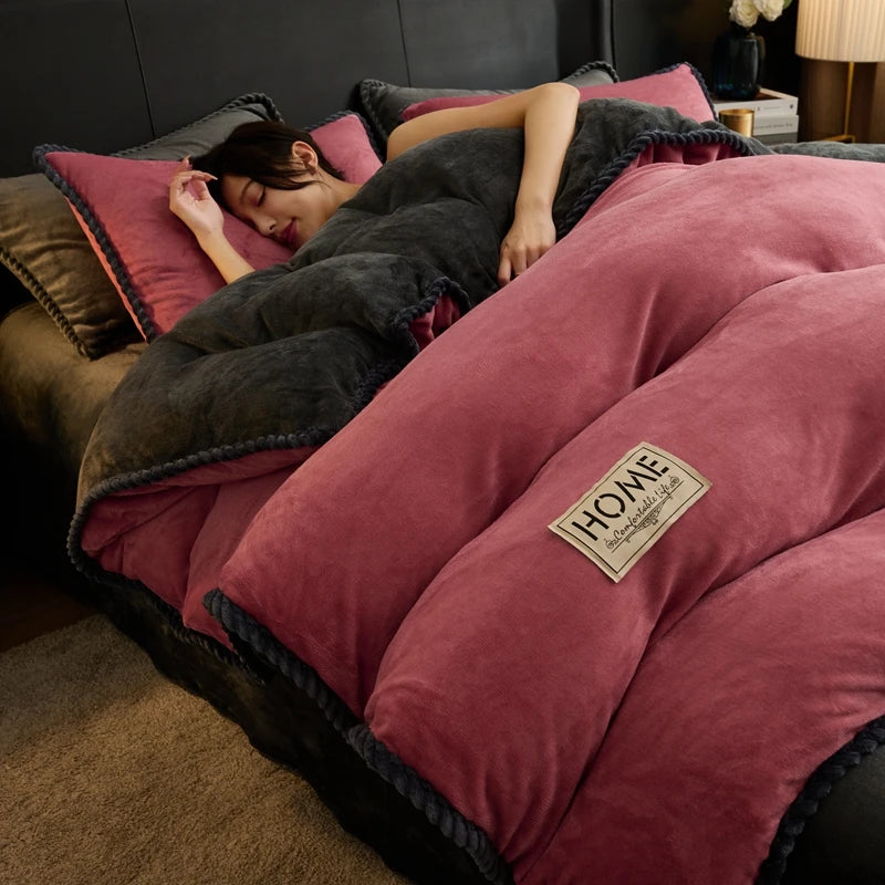 Milk fleece bedding thickened blanket winter lamb wool quilt warm dormitory single double quilt core spring autumn comforter