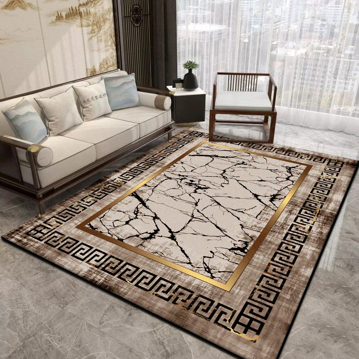 Minimalist Area Rug for Living Room Lounge Large Soft Carpet Non-Slip Machine Washable