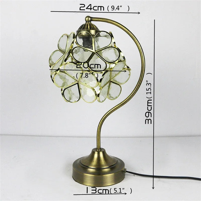 GISELLE Tiffany Table Lamp LED Modern Creative Pink Petal Desk Light For Home Living Room Bedroom Bedside Decor