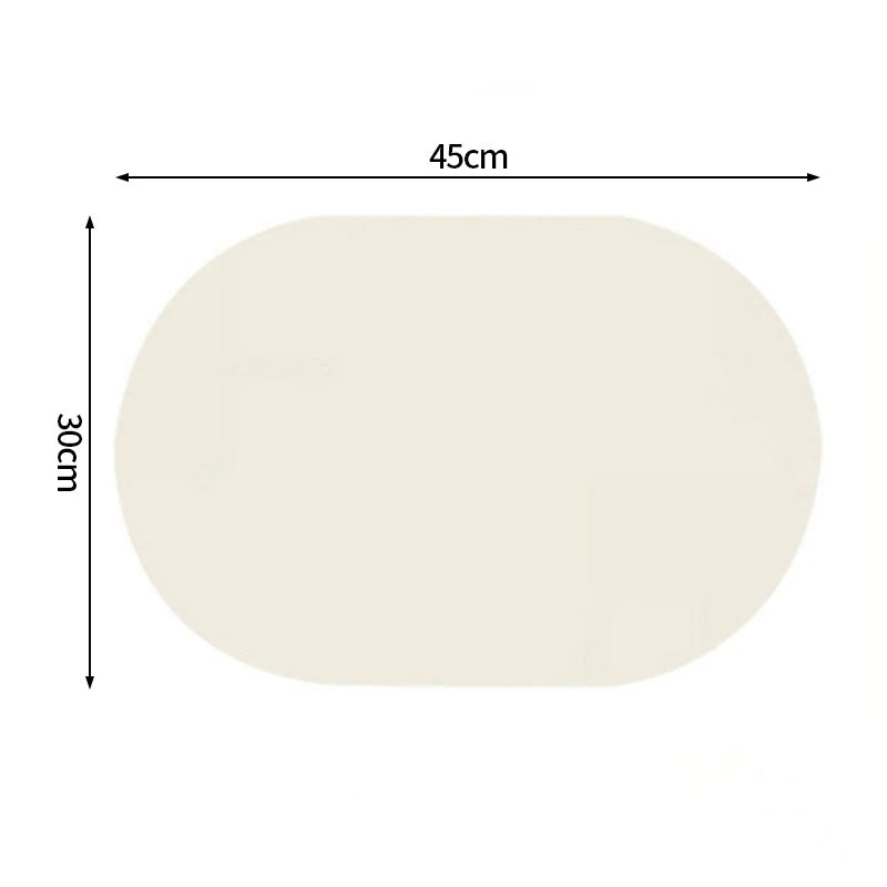 Oval Kitchen Placemats Faux Leather Table Coffee Mats Oil-Proof Waterproof Kitchen Place Mats Dining Home Kitchen Table Decor