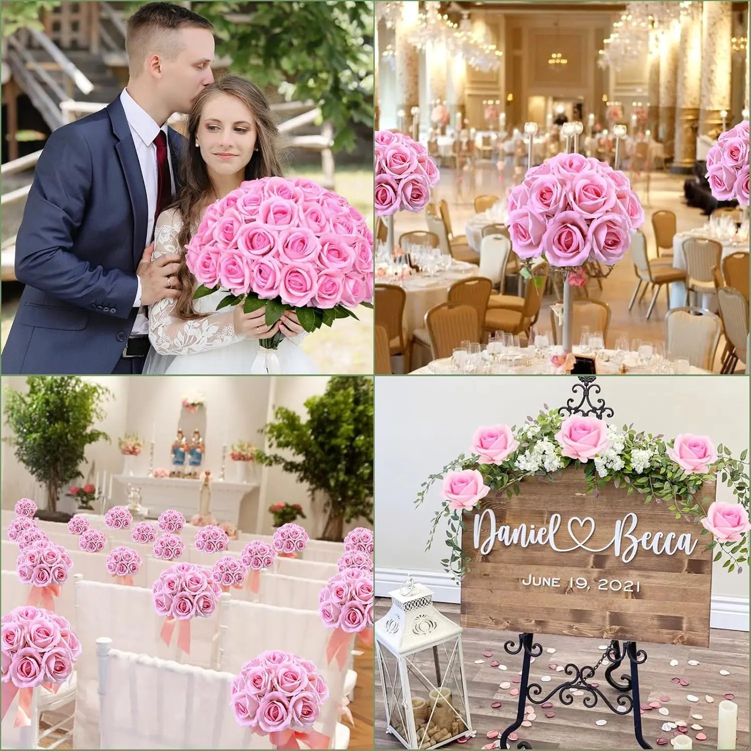 Red Roses Artificial Flowers Bulk Real Touch Velvet Roses Flowers for Wedding Centerpieces Bridal Bouquet Valentines Day Decor