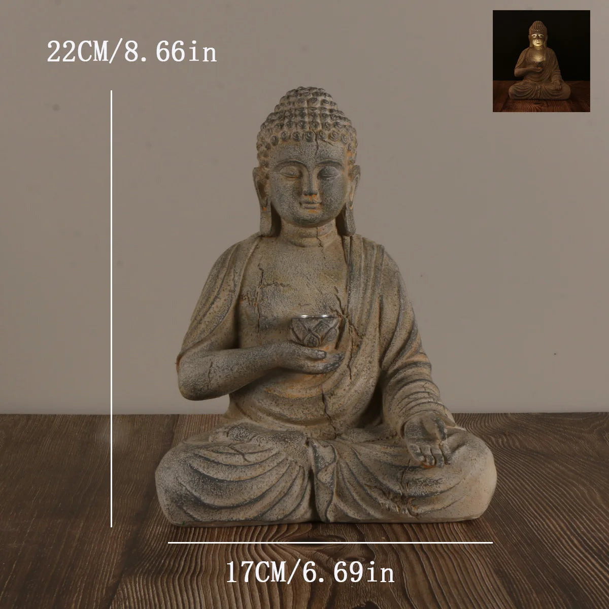 Solar Buddha Statue with Light – Zen-Inspired Outdoor Decor