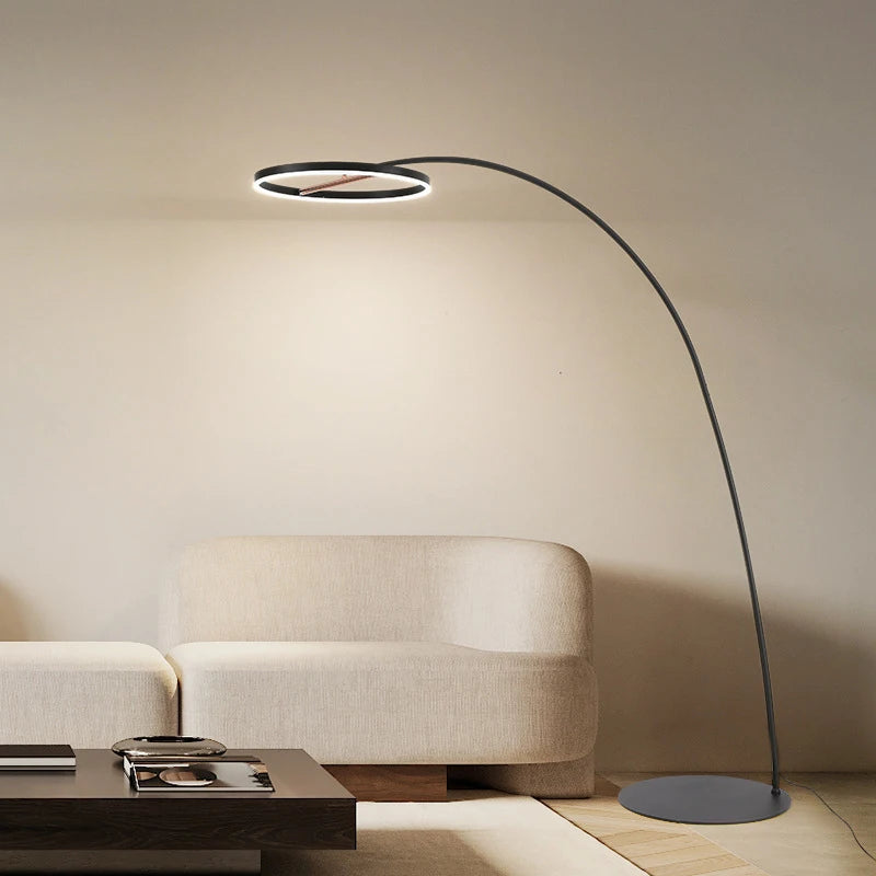 SAMAN Nordic Fishing Floor Lamp ModernFamily Living Room Beside The Sofa Creative LED Minimalism Standing Light