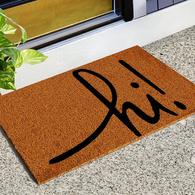 Entrance Doormat Indoor Outdoor PVC Antiwear Non Slip Waterproof Bathroom Carpet Faux Coconut Fiber Rugs Front Door Floor Mats