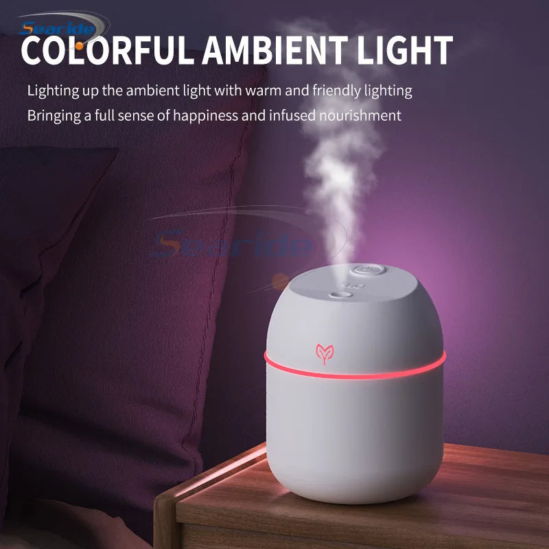 200ML Air Mini Humidifier Portable USB Aroma Essential Oil Diffuser Car Purifier Mist Maker LED Lamp Lighting For Home Bedroom