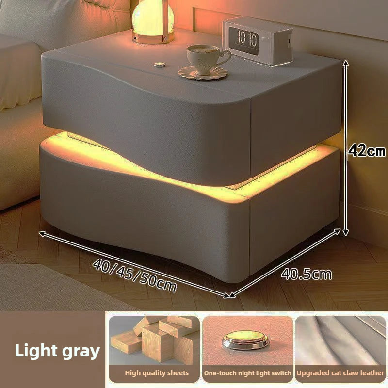 Smart bedside table Creative storage cabinet Bread cabinet Modern simple household bedroom Bedside cabinet Cabinet with lamp