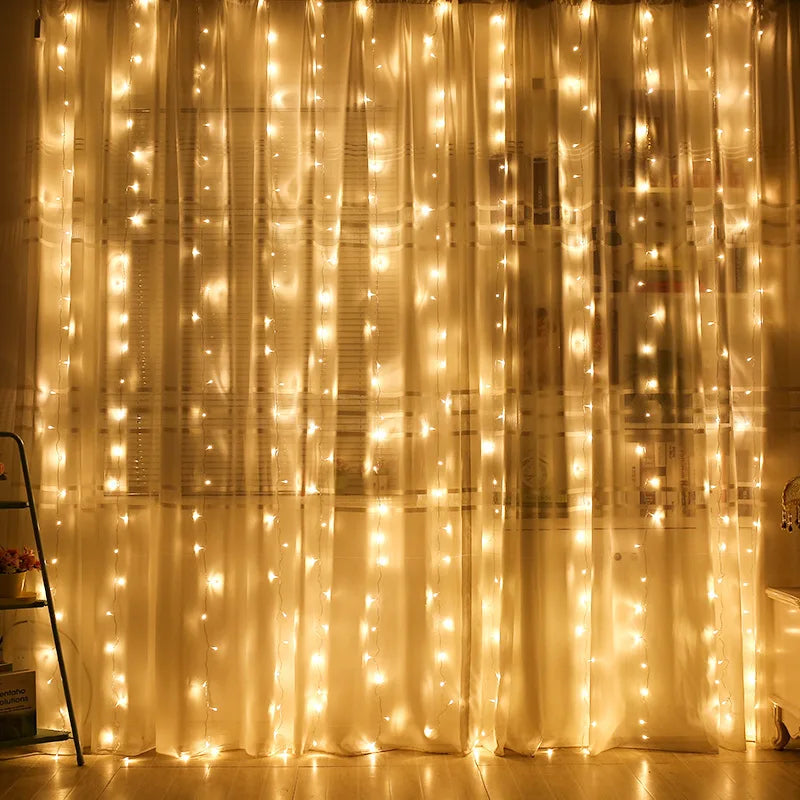 USB LED Curtain String Lights with Remote Control Bedroom Holiday Wedding Birthday Christmas Decor LED Fairy Garland Lamp