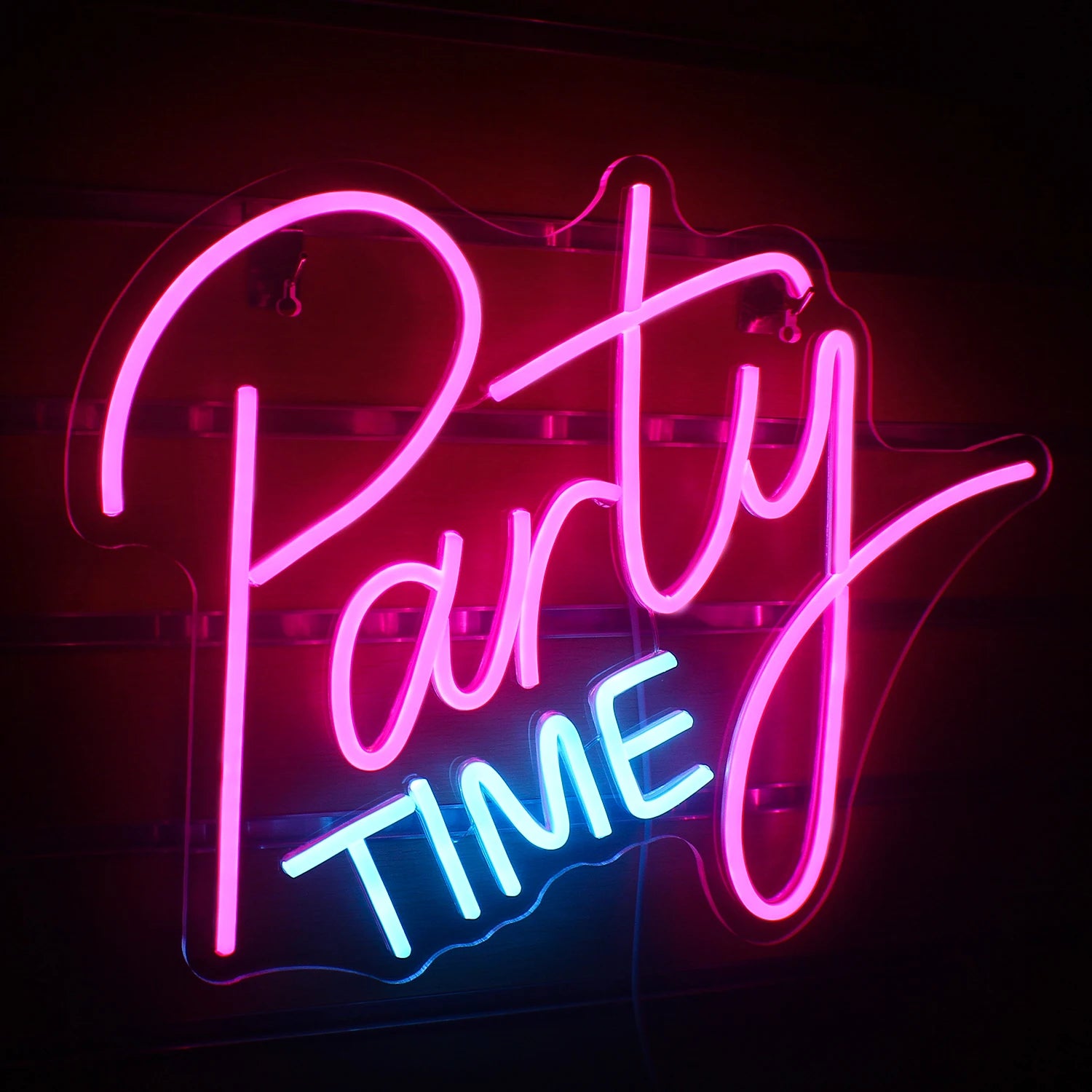 Party Time Neon Sign USB Powered Led Light Up Sign Home Room Decor For Party Bar Birthday Festival Pink Art Wall Decor