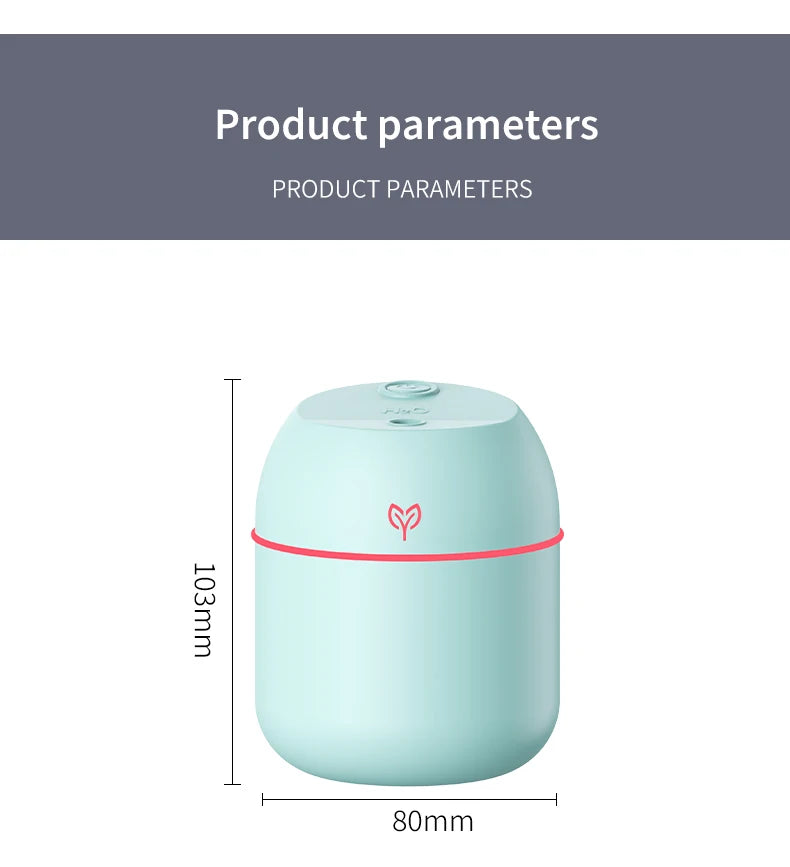 200ML Air Mini Humidifier Portable USB Aroma Essential Oil Diffuser Car Purifier Mist Maker LED Lamp Lighting For Home Bedroom