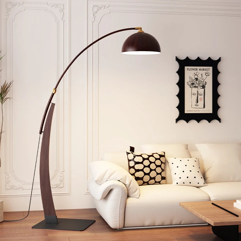 Living Room Floor Lamp Sofa Vintage Bedroom Study High-End Feel Light Luxury Fishing Lamp Home Decoration Standing LED Lighting