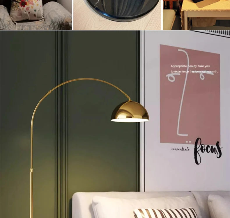 Led Gold/Black Italian Marble Floor Lamp Stand light,Bedside Reading room desk,Living Room Mood light Lighting room decoration