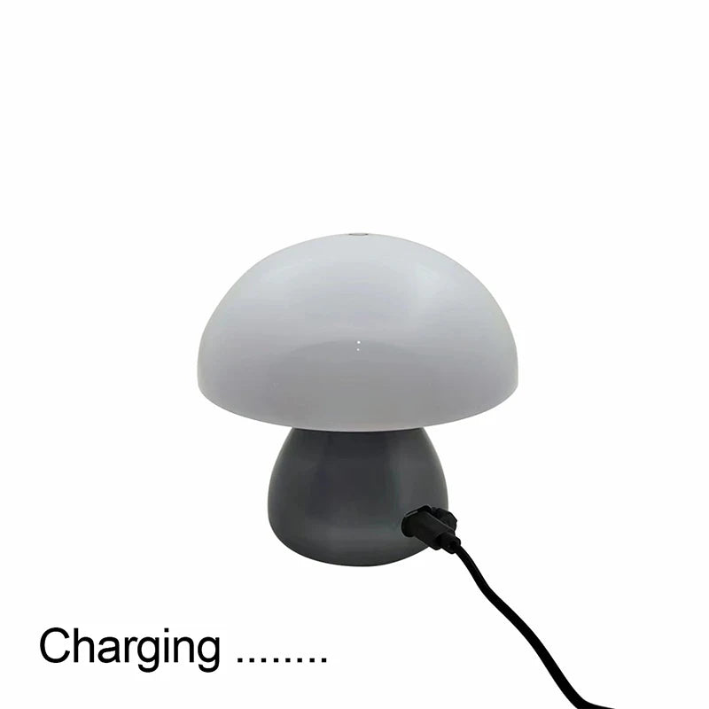 Mushroom Led Table Lamp Charging Touch Desk Coffee Bar, Hotel Bedroom Decoration, Nordic Creative Atmosphere, Small Night Light