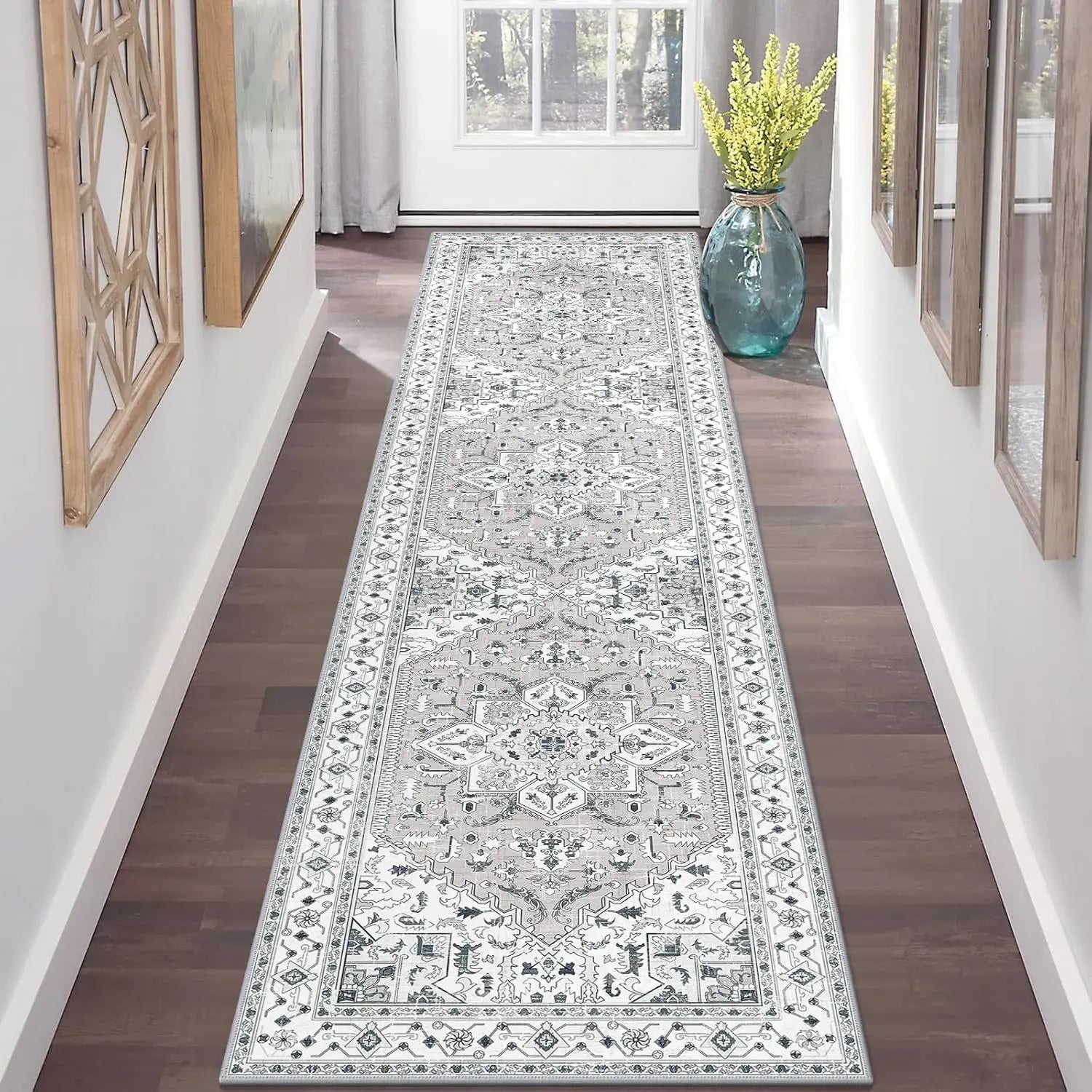 VIKAMA Hallway Runner Rugs Non Slip Machine Washable Carpet for Kitchen Entryway Living Bedroom Laundry Room Home Decoration