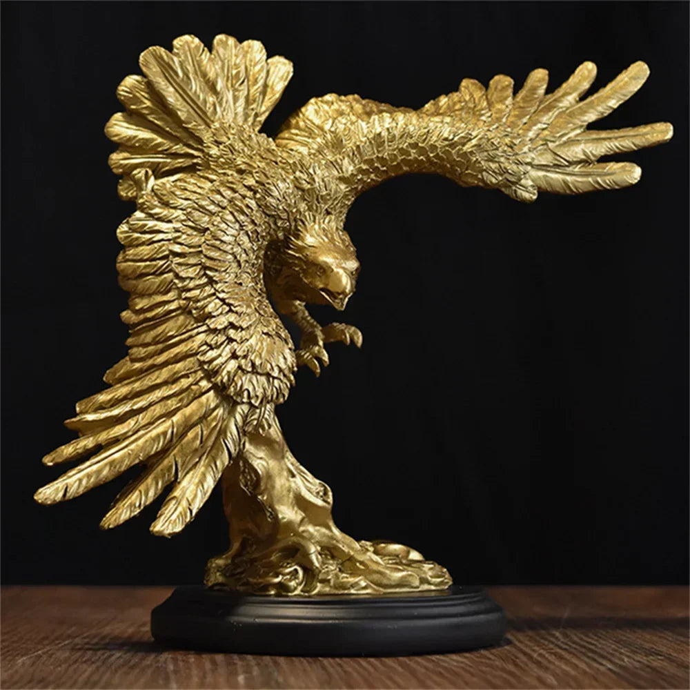 Eagle Statue Resin Animal Ornament Color/Gold Falcon Sculpture Home Decoration Crafts Office Figurines Desktop Accessories Gift