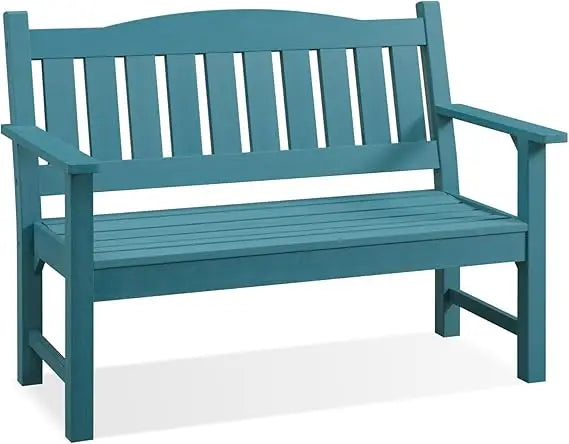 2-Person Outdoor Memorial Bench, All-Weather Poly Lumber Garden Bench, Rot-Resistant Outdoor Patio Bench for Park,Porch,and Chu