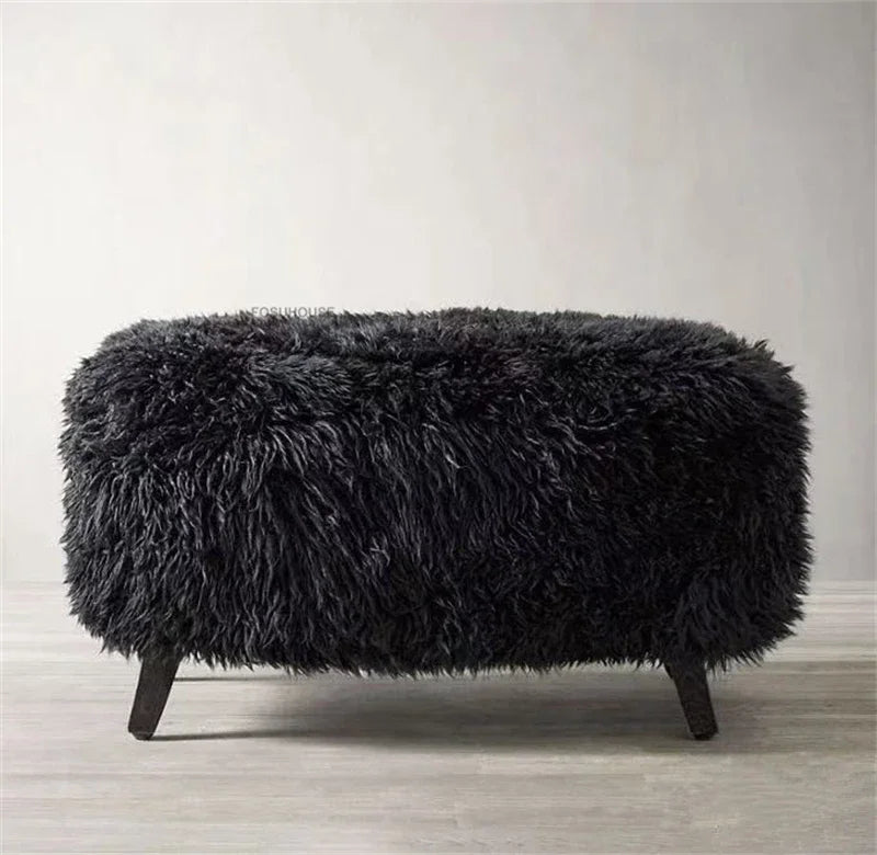 Modern Fabric Accent Chair – French Light Luxury Wood-Back Lounge Armchair