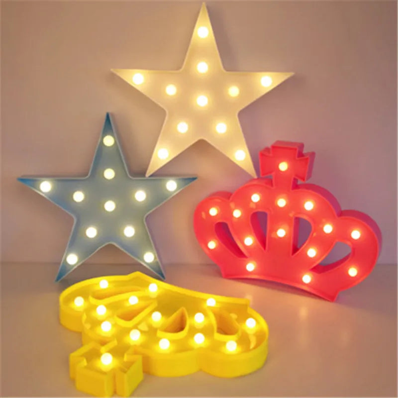 3D Rainbow LED Night Lights Cartoon Star Unicorn Flamingo Cloud LED Table Lamp For Kids Bedroom Decor New Year Gift Lighting