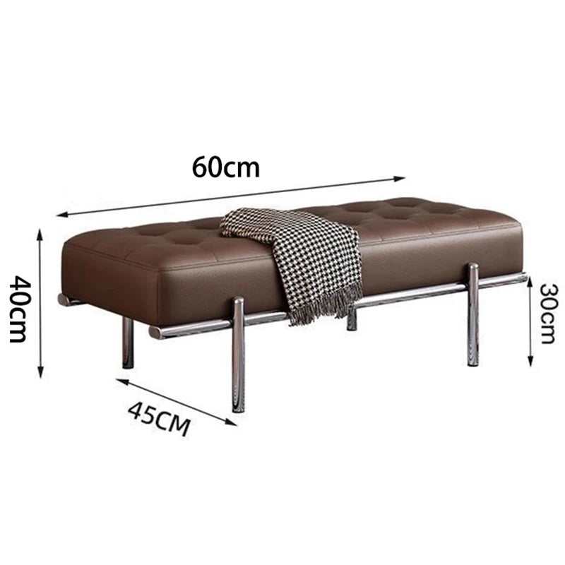 Luxury Leather Ottoman Bench – Hallway Shoe Changing & Lounge Seating