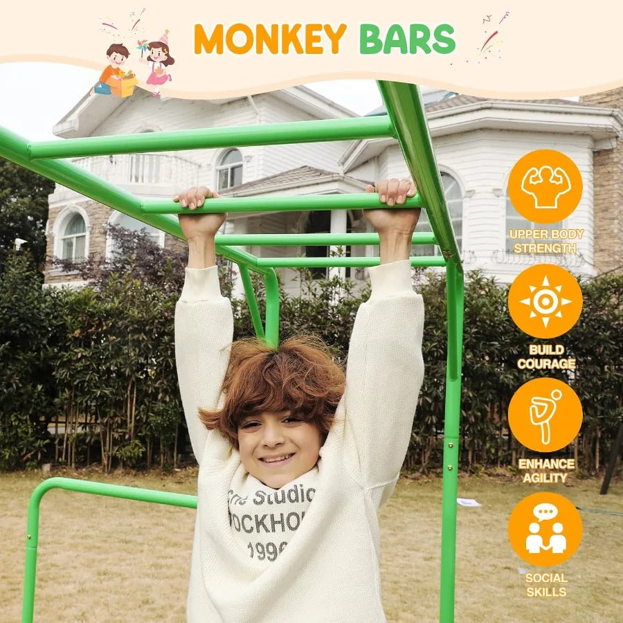 Outdoor Monkey Bar Set – Metal Climbing Frame & Gymnastics Bars for Backyard Play