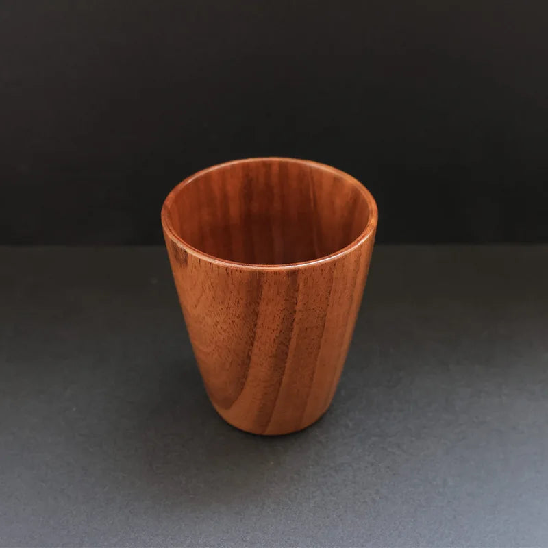 Elegant Solid Wood Teacup – New Chinese Style Anti-Scalding Water Cup