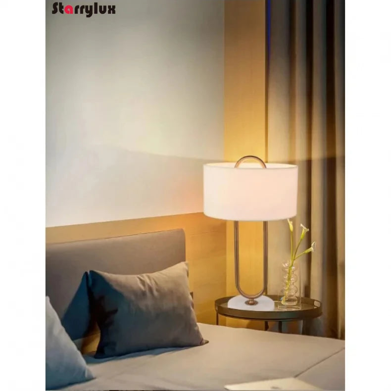 Marble Bedside Table Light Nordic Minimalist Style Luxury Hotel Model House Study  Living Room Decor Lamps