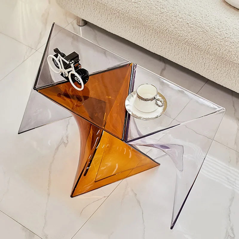 Light Luxury Coffee Table for Home, Transparent Acrylic Sofa Side Table, Designer Small Apartment Simple Bedside Table