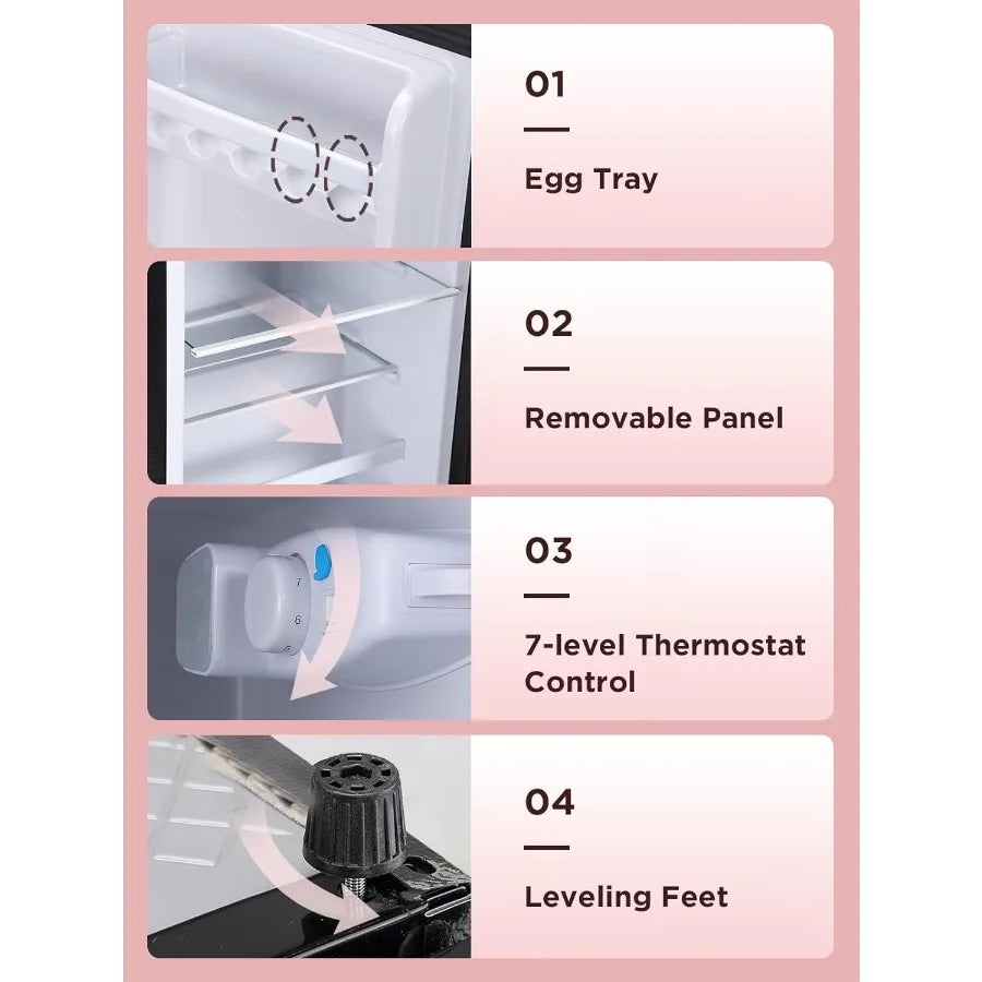 3.5 Cu.Ft Mini Fridge with Freezer Compact Refrigerator with 2 Doors for Office Kitchen Dorm and Bedroom Small Fridge with 7 Le