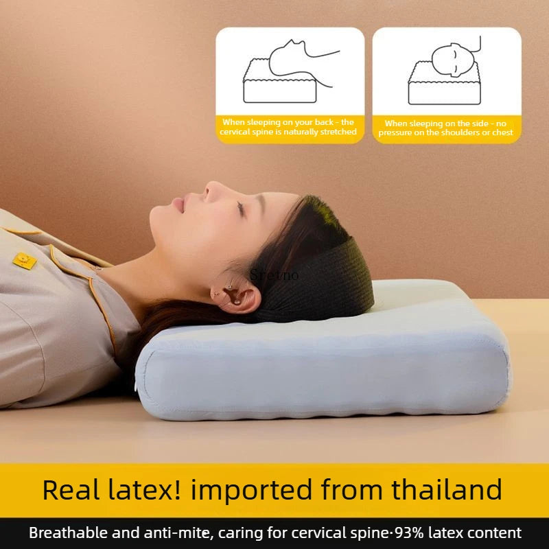 SRETNO Natural Latex Neck Pillow 2026 New Bubble Pillow for Home Use, Cervical Protection Sleep Aid for Adult Rubber Pillow Core