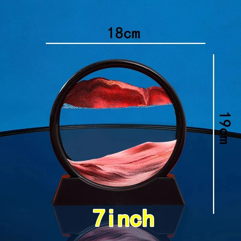 3D Hourglass Quicksand Moving Sand Art Picture Round Glass Deep Sea Sandscape Craft Flowing Painting Office Home Decor Gift New