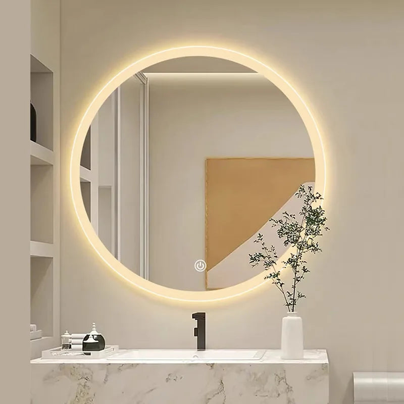 19.5 Inch Smart Round Mirror Bathroom Mirror Anti-fog Makeup Wall Hanging Bathroom Bathroom Led Mirror with Light Vanity Mirror