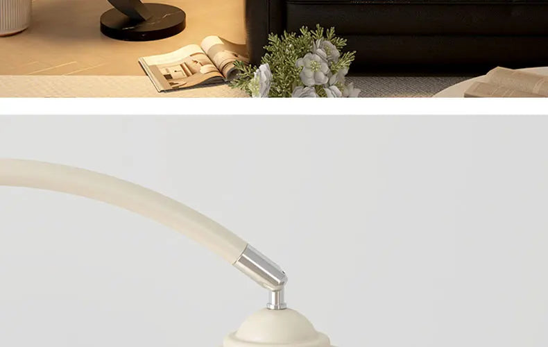 LED Tea Table Floor Lamp Living Room Decoration Bedroom Bedside Lighting Modern Marble Stand Light Black Beige E27