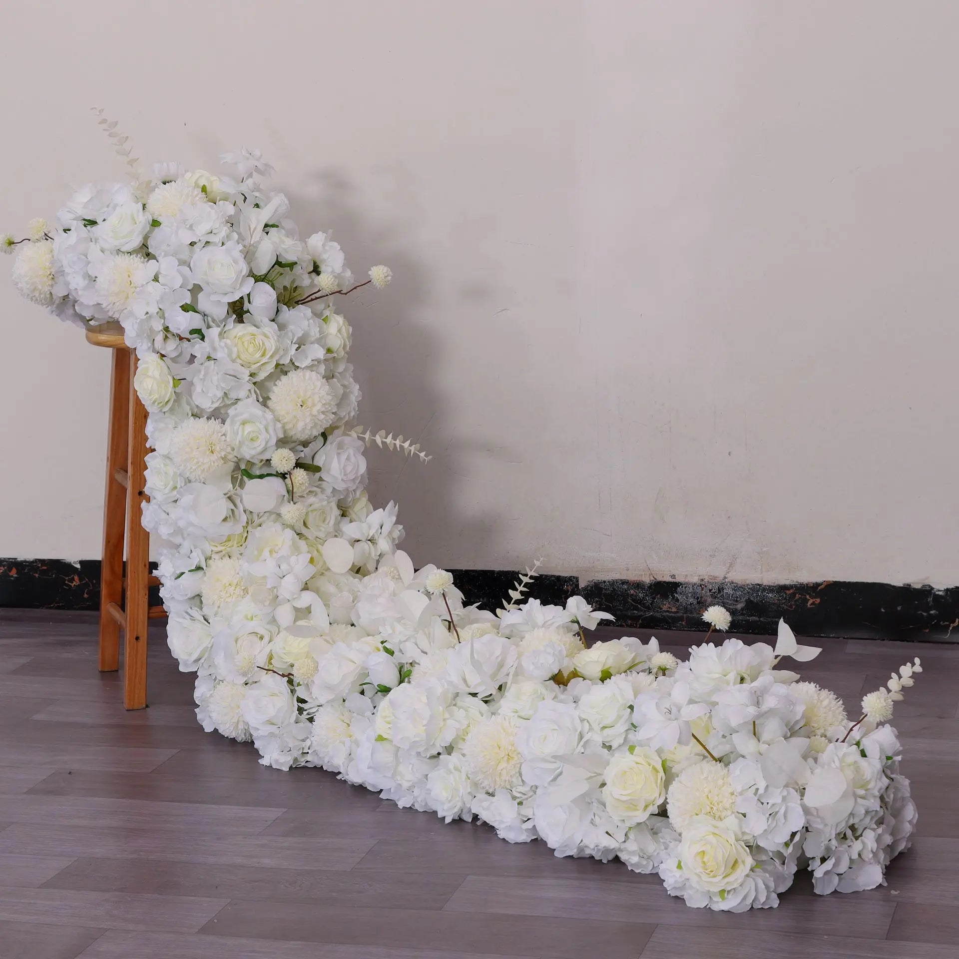 Uflower Luxury Artificial Flower Row Wedding Backdrop Birthday Party Centerpiece Decoration Flower Event Stage Flora Decor