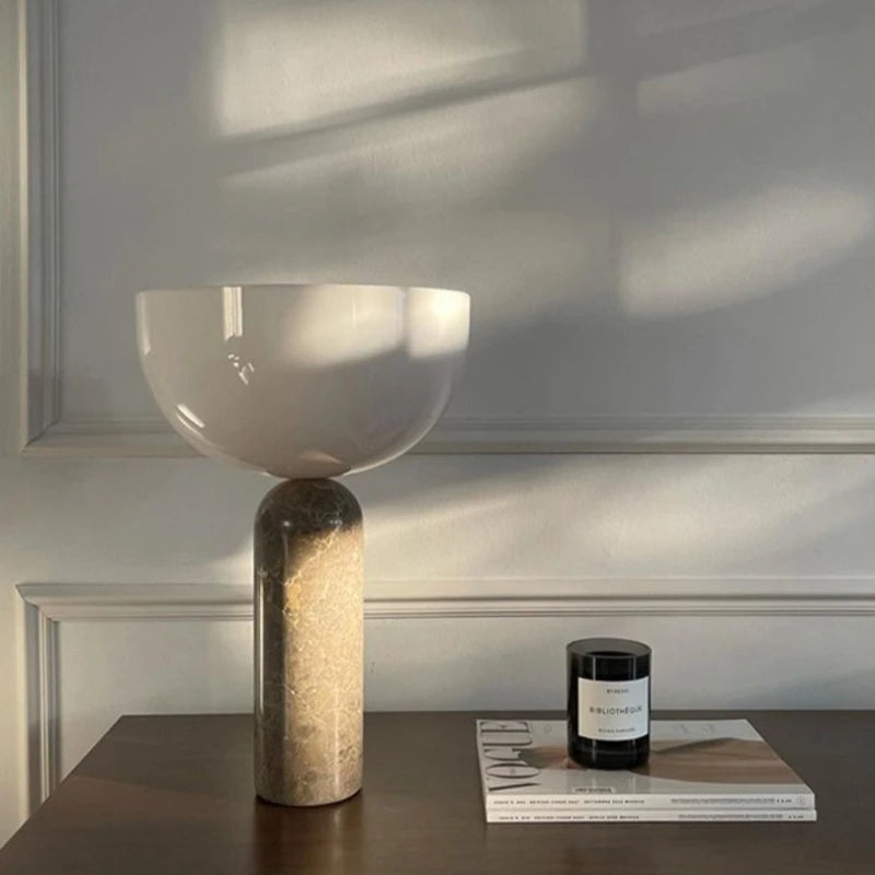 Danish Designer Luxury Marble Floor Lamp Minimalist LED Mushroom Table Light Acrylic Lampshade Decor Bedroom Bedside Study Hotel