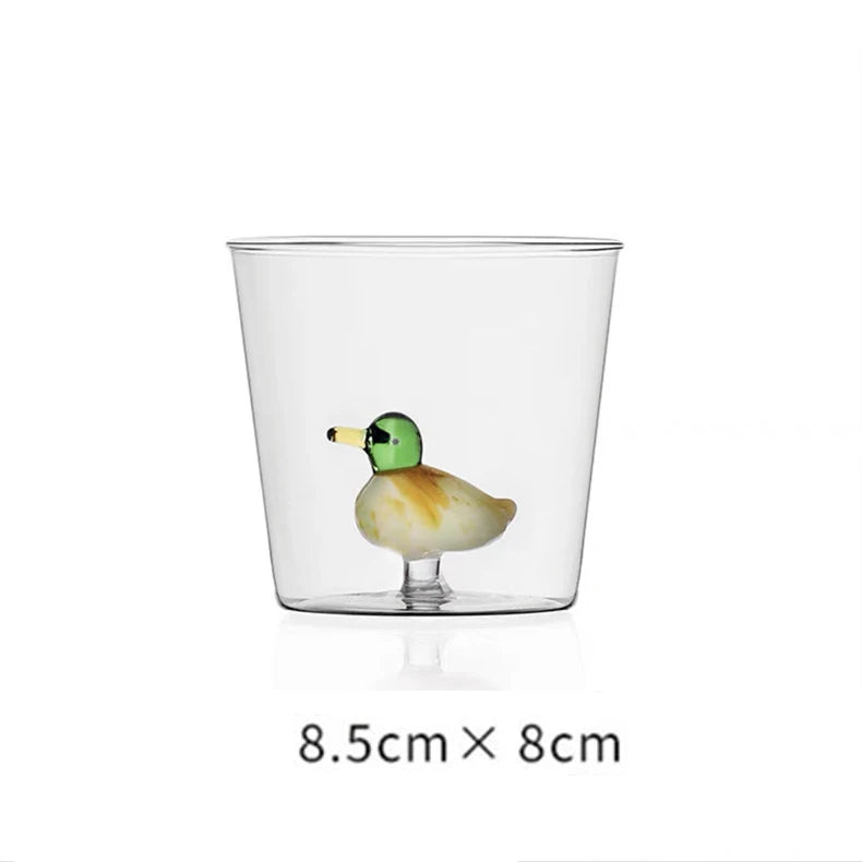 3D Creative Handmade Bubble Glass Cup Three-Dimensional Animal Plant Shape Coffee Milk Drink Cute Transparent Glass Cup,Gift