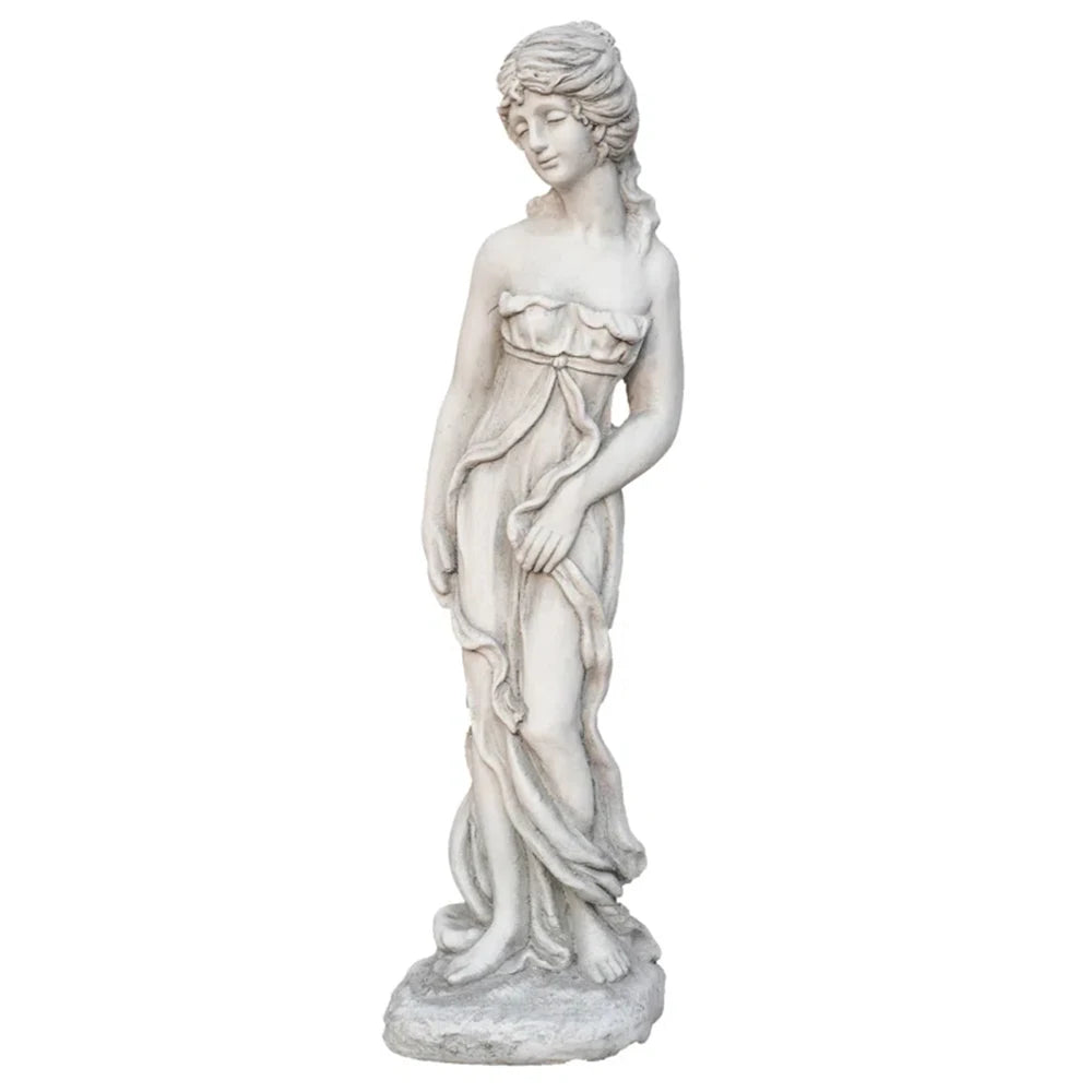 Outdoor Goddess Statue, Garden Beauty Decoration, Graceful Female Figure Sculpture, Catholic Concrete Finish Art Decor for Yard