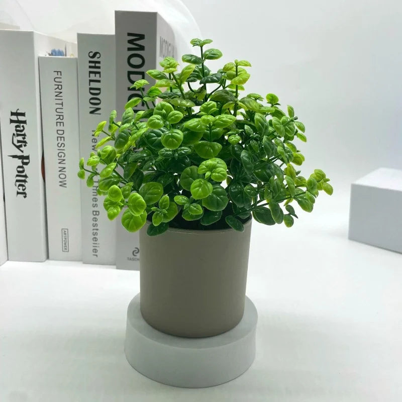 Green Artificial Plants Bonsai Small Simulated Plants Fake Flowers Office Table Potted Desk Ornaments Home Office Garden Decor