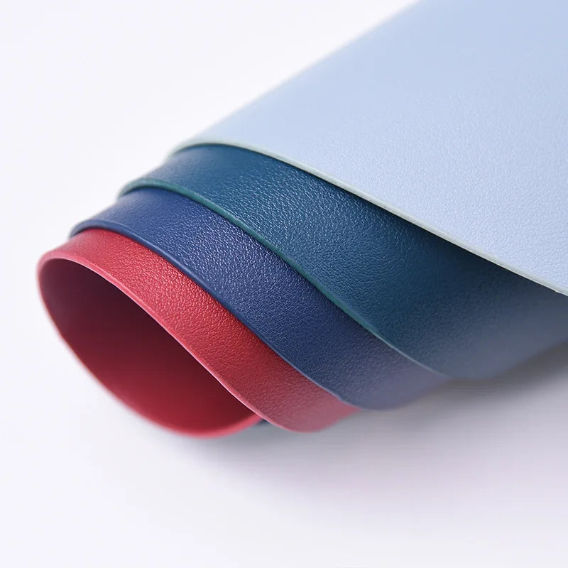 2/4/6PCFaux Leather Placemats with Coasters,Round Place Mats for Kitchen Dining Patio Table,Non-Slip,Heat Resistant,Washable