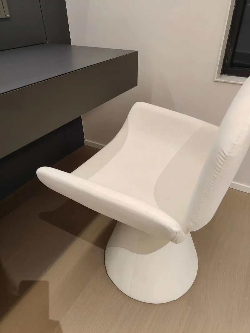 Nordic Solid Wood Swivel Accent Chair – Portable Armchair with Backrest