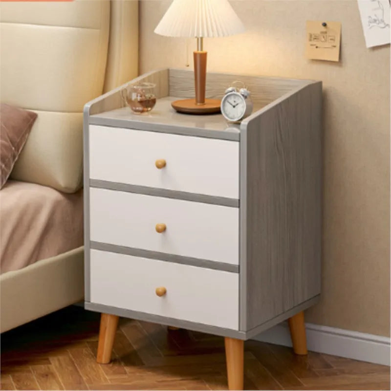 Wuli House Bedside Cabinet – Solid Wood Storage Nightstand