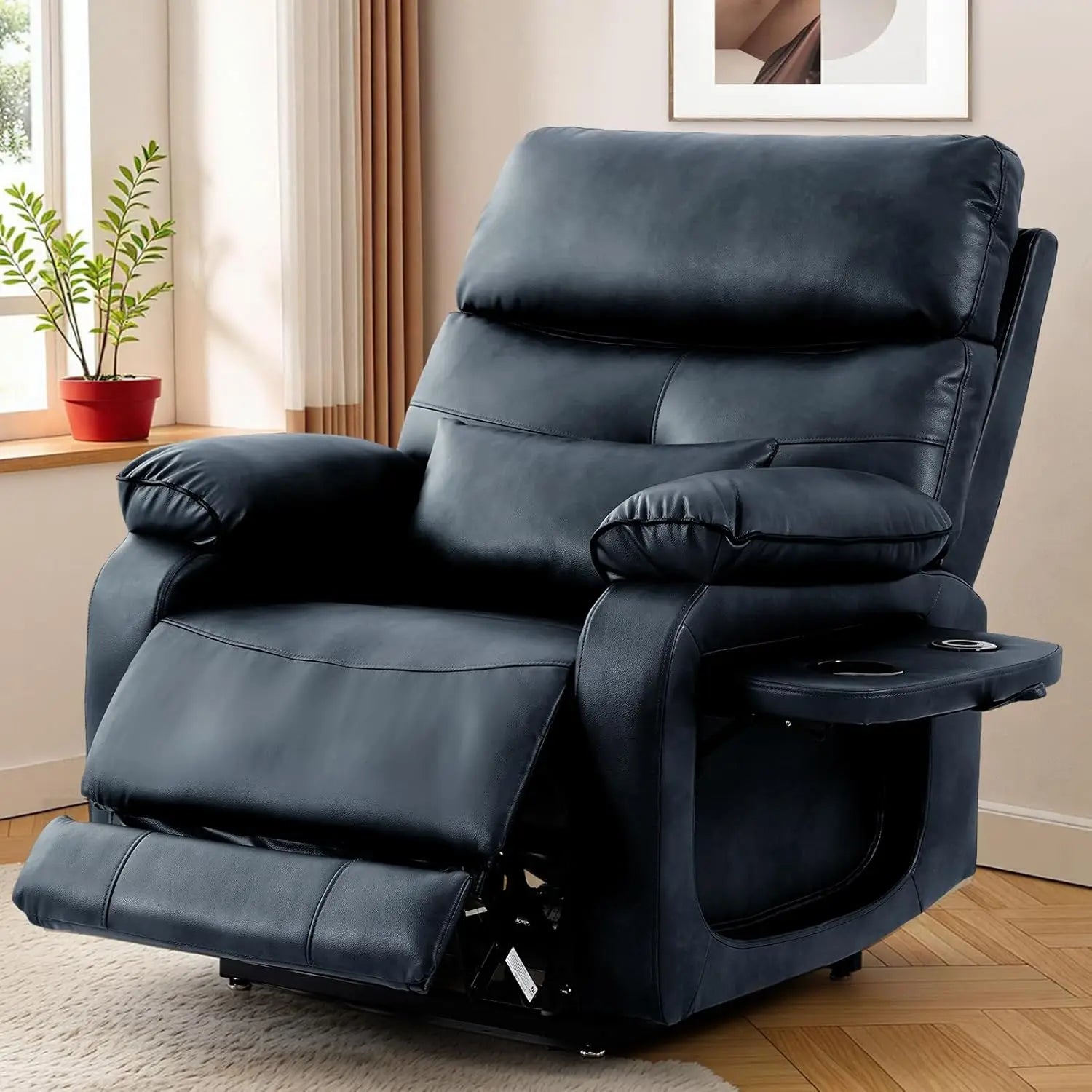 Dual Motor Power Lift Recliner Chair for Elderly Adult with Heat Massage Cup Holder - Infinite Position Lay Flat Capability