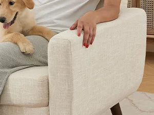 W Loveseat Sofa, Mid Century Modern Decor Love Seat Couches for Living Room, Button Tufted Upholstered Small Couch for Bedroom,