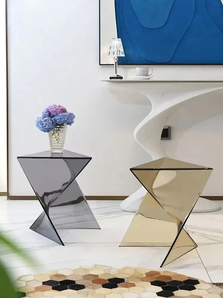 Light Luxury Coffee Table for Home, Transparent Acrylic Sofa Side Table, Designer Small Apartment Simple Bedside Table
